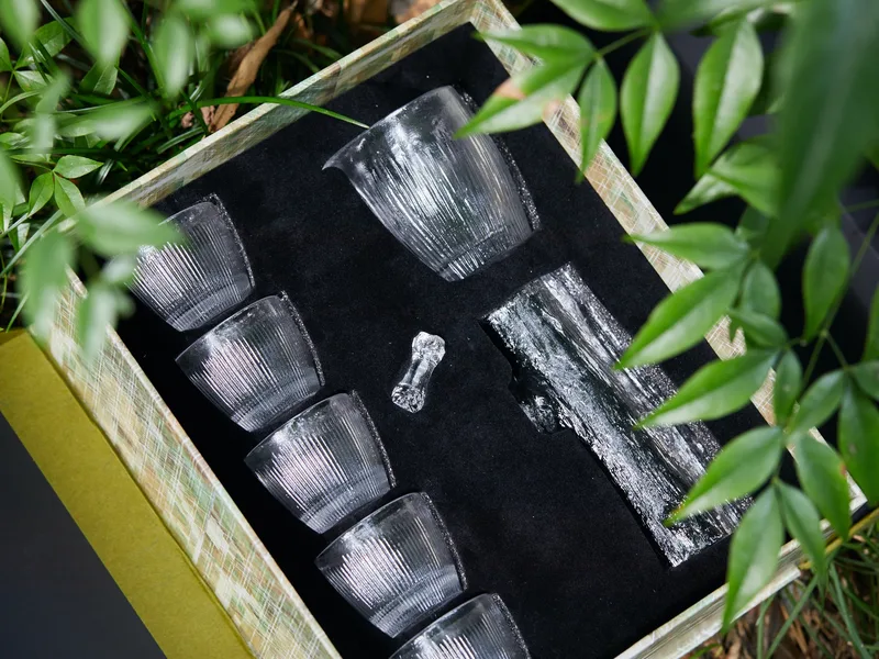 Ice Rain Wide Bottom Five Cup Gift Set — 2