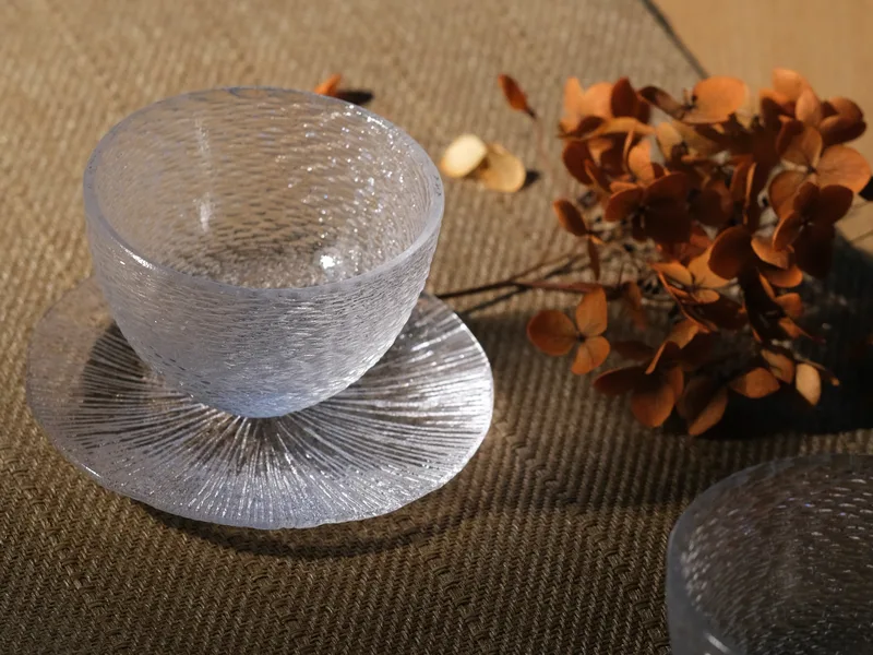 Ice Ripple Single Teacup and Coaster Set — 2